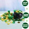 JOYIN 208 St Patrick’s Day Lucky Leprechaun Plastic Coins and 1 Large Black Cauldron with Handle Pot of Gold Party Supplies, St Patrick Decorations Party Favors